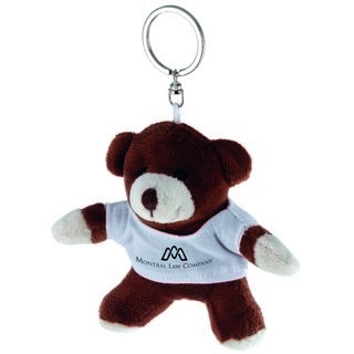 Brown bear with white T-shirt suitable for printing, keyring (T-shirt packed separately)